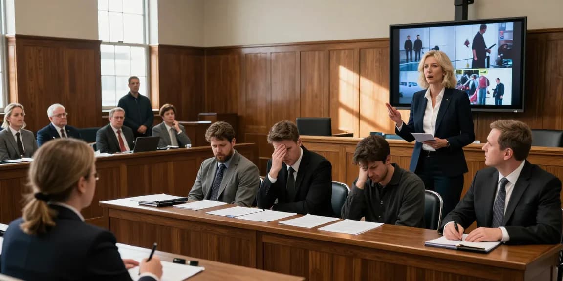 Crown attorney Karen McCleave Toronto presenting evidence in a tense courtroom setting during a high-profile murder trial.