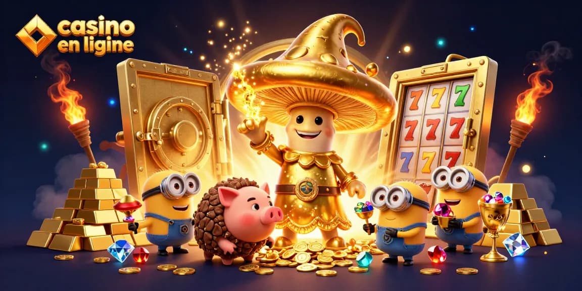 Plongez dans l'univers des jeux de casino en ligne avec une illustration captivante et magique.