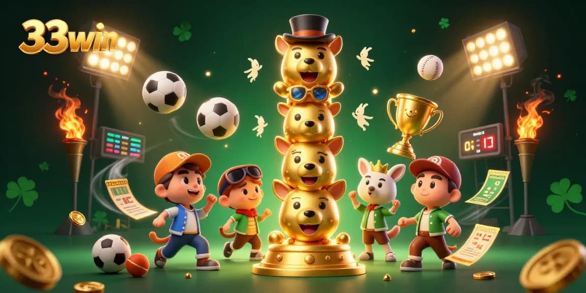 Experience thrilling betting at 33win with dynamic sports elements and a vibrant casino backdrop.