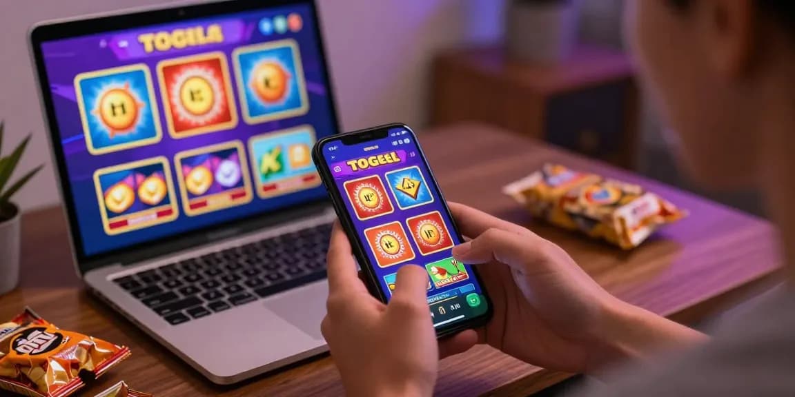 Pengguna aktif ratutogel menggunakan aplikasi taruhan di smartphone, menciptakan suasana santai di rumah.
