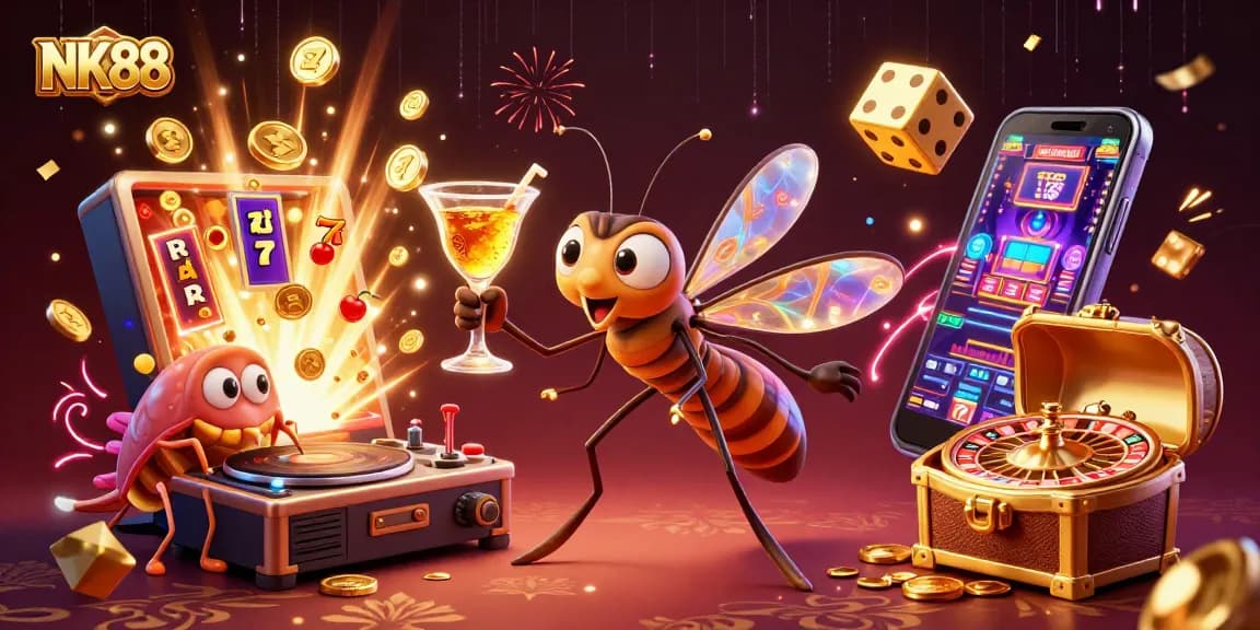 Experience thrilling gameplay at NK88 with vibrant casino elements and engaging characters.