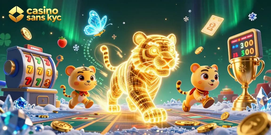 Vivez l'excitation des jeux sur le casino sans KYC avec notre illustration animée captivante.