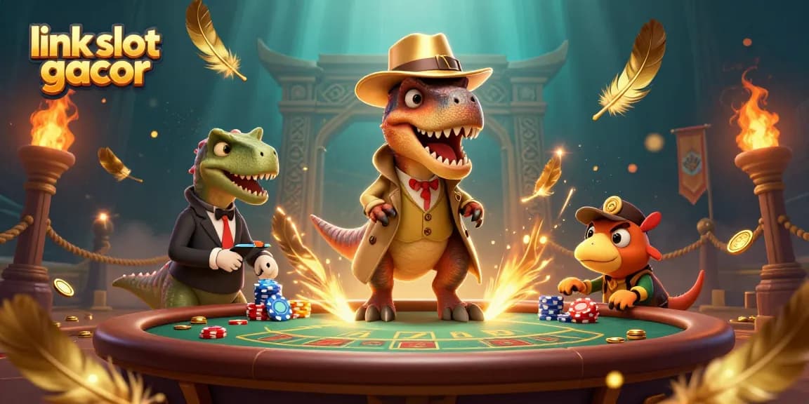 Menangkan permainan dengan link slot gacor di ilustrasi kasino yang penuh warna.