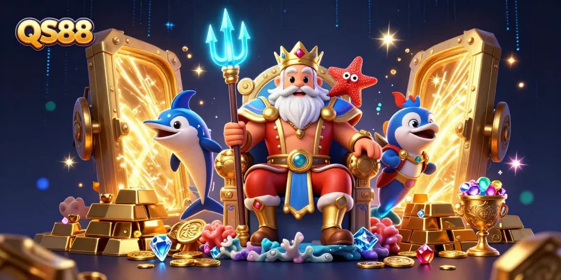 Experience the thrill of QS88's vibrant casino world with Neptune and his treasure-trove of games.