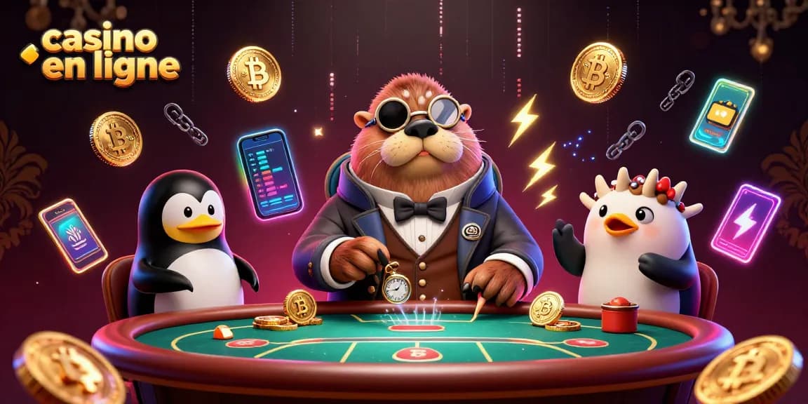 Jouer à un casino en ligne avec des personnages marins et des éléments cryptographiques.