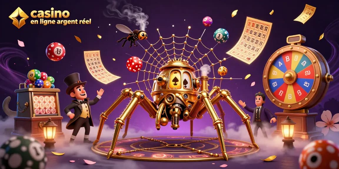 Vivez l'excitation du casino en ligne argent réel avec une scène ludique de jeux et de gains.
