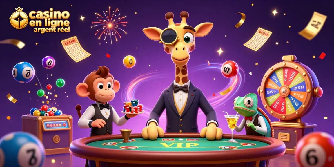 Vivez l'excitation des jeux avec casino en ligne argent réel, une illustration dynamique illustrant le luxe et des jeux de hasard.