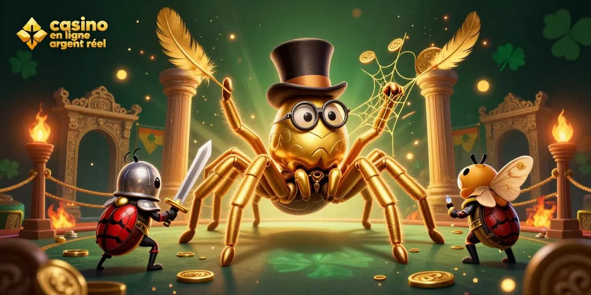 Rejoignez l'excitation d'un casino en ligne argent réel avec des personnages animés dans une scène vibrante.