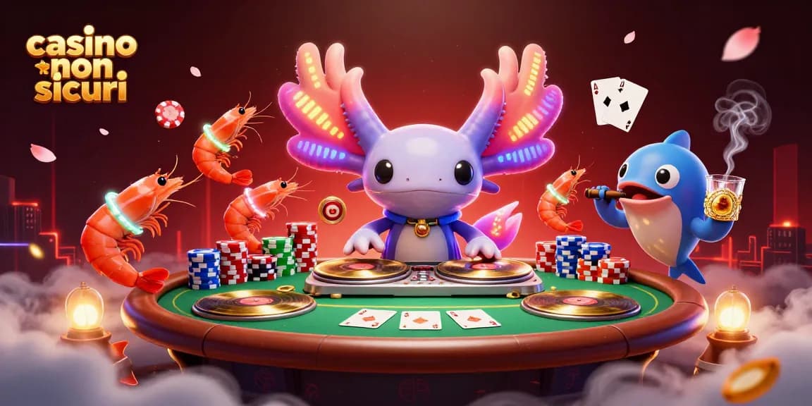 Gioca nei casino non AAMS sicuri con un'illustrazione vivace, evidenziando l'azione e i dettagli delle scommesse.