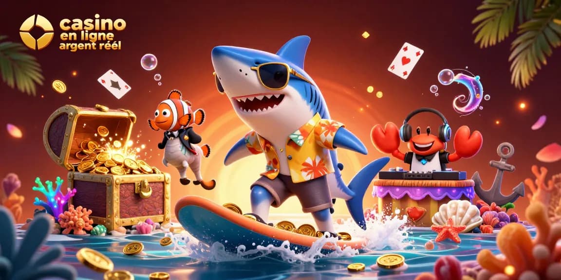Plongez dans l'univers du casino en ligne argent réel avec cette illustration dynamique remplie de moyens de jouer.