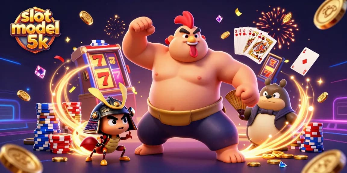Experience thrilling action with slot modal 5k featuring powerful characters amidst spinning reels and vibrant casino elements.