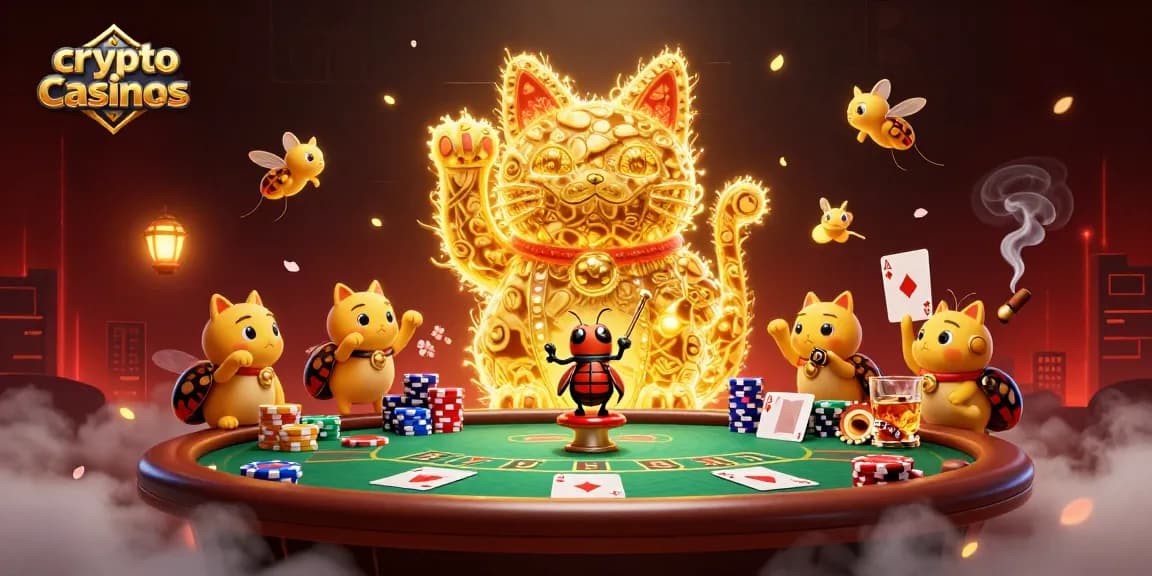 Plongez dans l'univers des crypto casinos avec une illustration animée captivante.