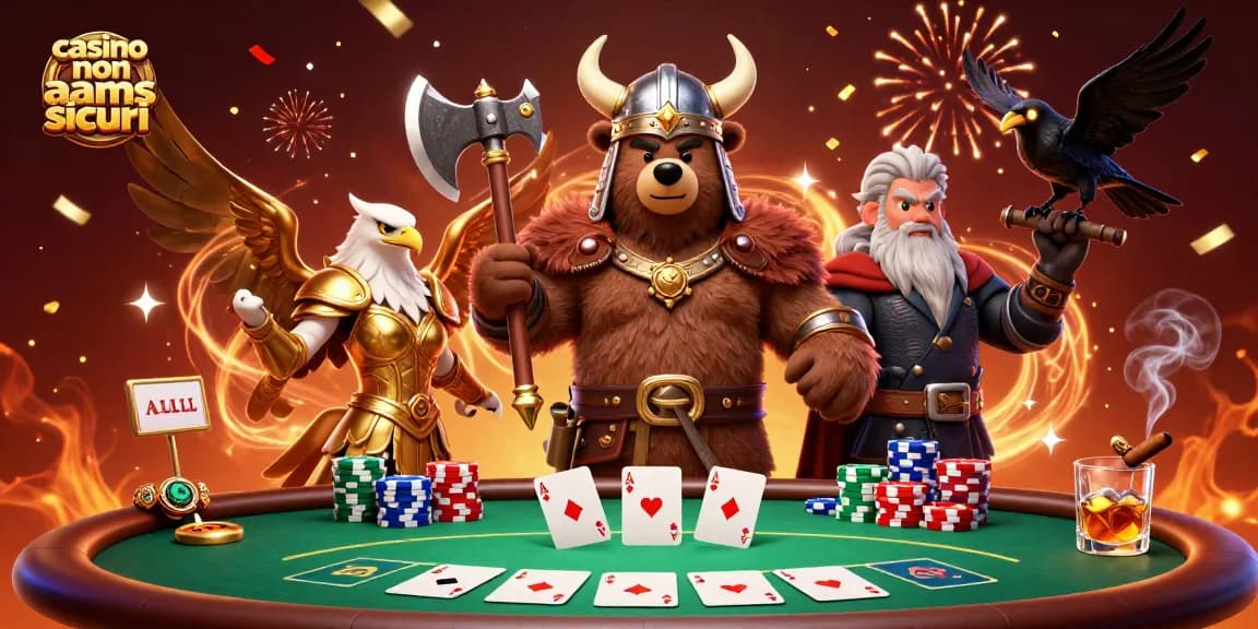 Gioca nei migliori casino non AAMS sicuri con la nostra illustrazione ricca di elementi di gioco e divertimento.