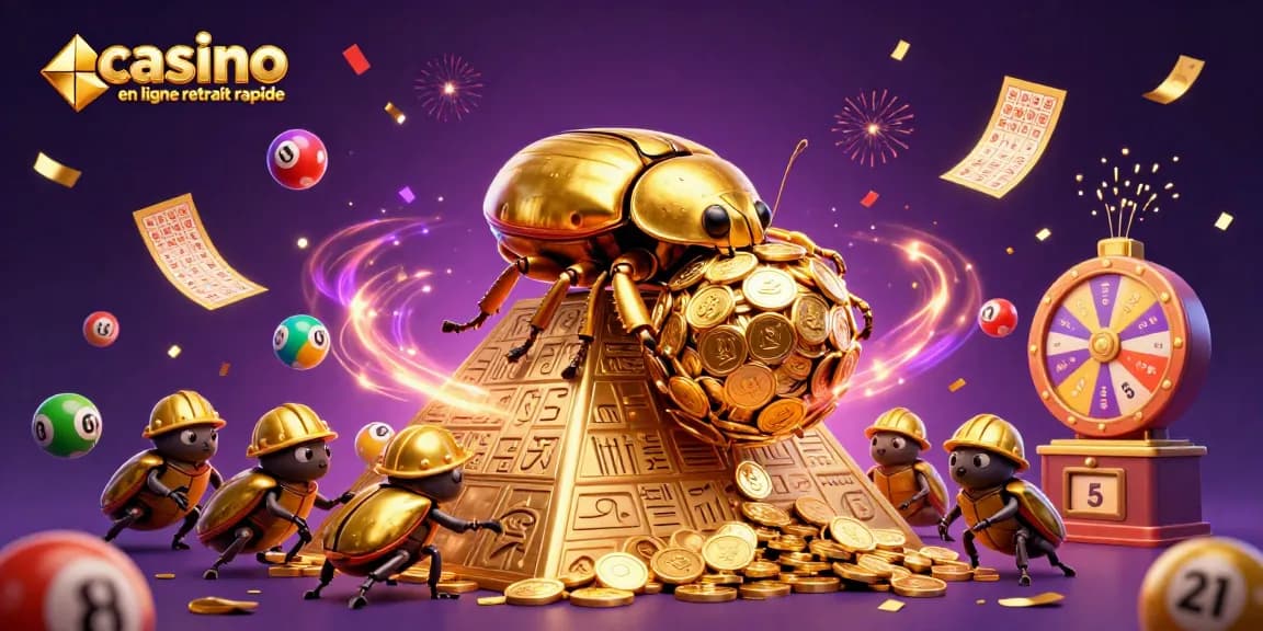 Visualisez une scène dynamique avec le casino en ligne à retrait rapide, illustrant le succès des jeux d’argent.