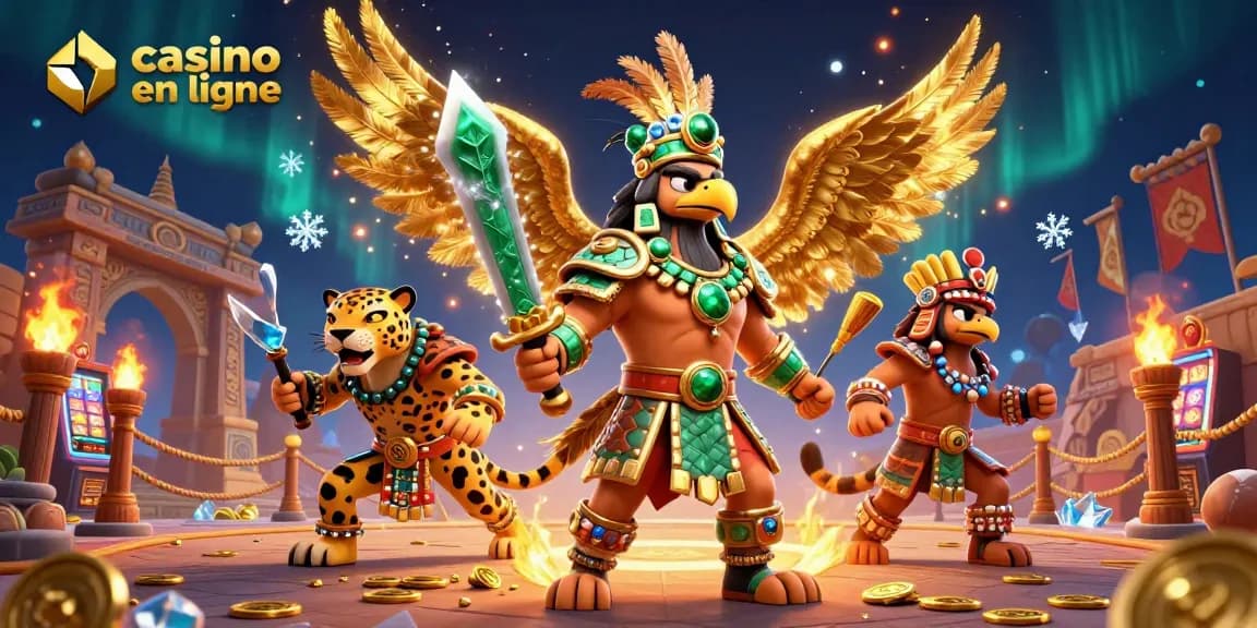Jouez aux meilleurs jeux de casino en ligne avec l'illustration captivante d'une scène dynamique.
