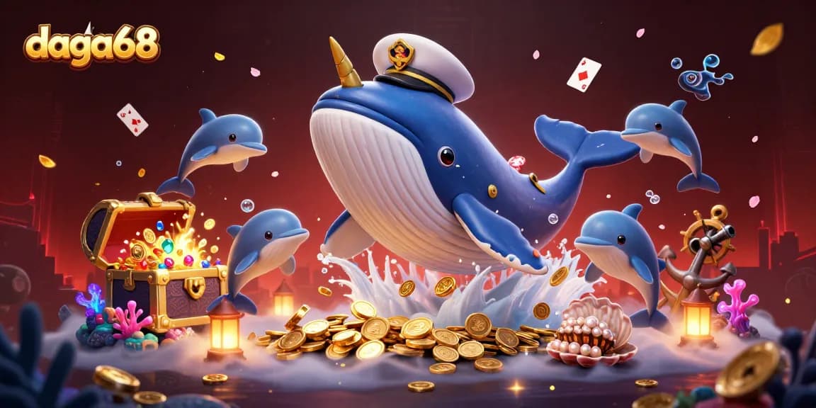Experience exhilarating cockfighting action with daga68, featuring vibrant 3D characters amidst a treasure of casino elements.