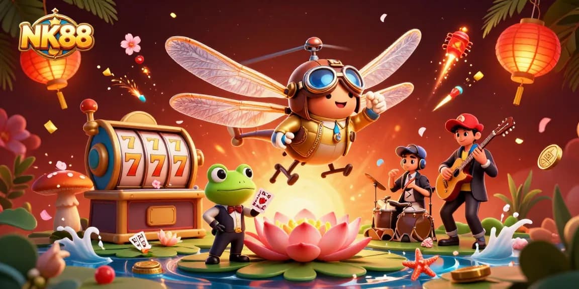 Experience the thrill of winning at NK88 with dynamic casino games and vibrant characters.