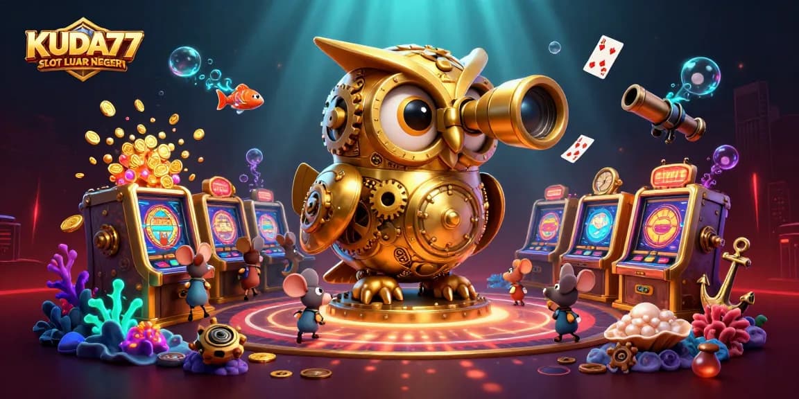 Menangkan jackpot di KUDA77 SLOT LUAR NEGERI dengan gambar ilustrasi 3D menarik dari kasino.
