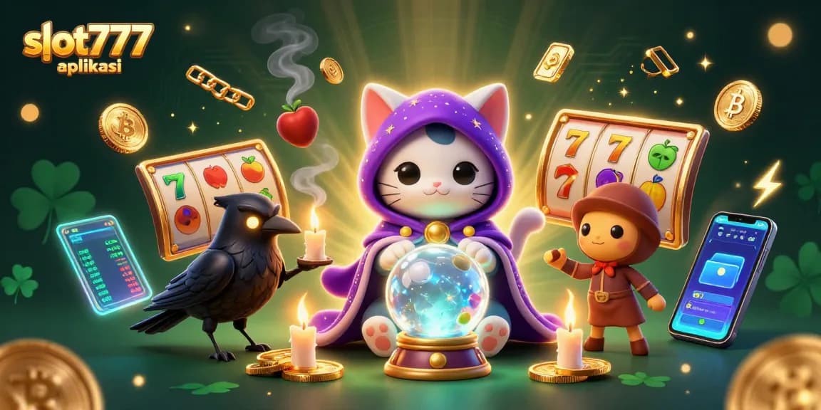 Experience the thrill of slot777 aplikasi with vibrant 3D casino characters surrounded by popular gaming symbols.
