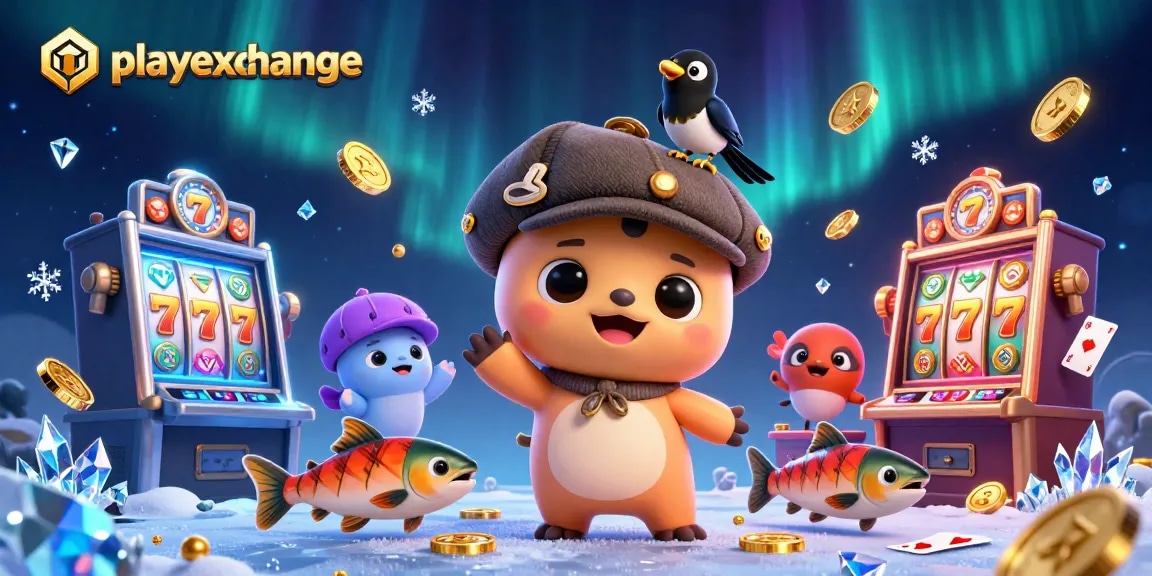 Spin the reels with playexchange while cartoon characters celebrate wins amidst vibrant casino action.