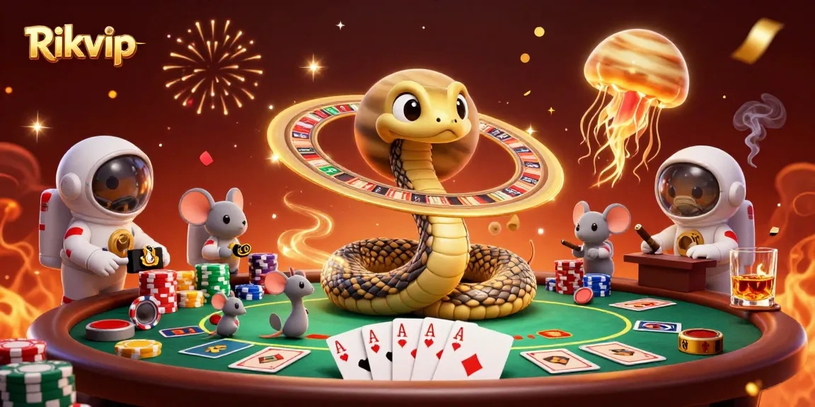 Engage with thrilling games at Rikvip, where a cosmic dealer presides over vibrant bets.