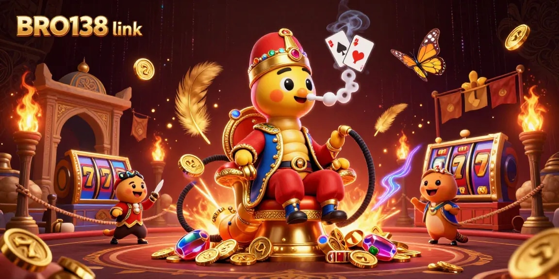 Play captivating games at BRO138 link with vivid slot reels and an enchanting gaming scene.