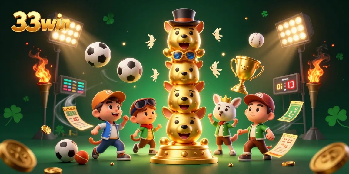 Experience thrilling betting at 33win with dynamic sports elements and a vibrant casino backdrop.