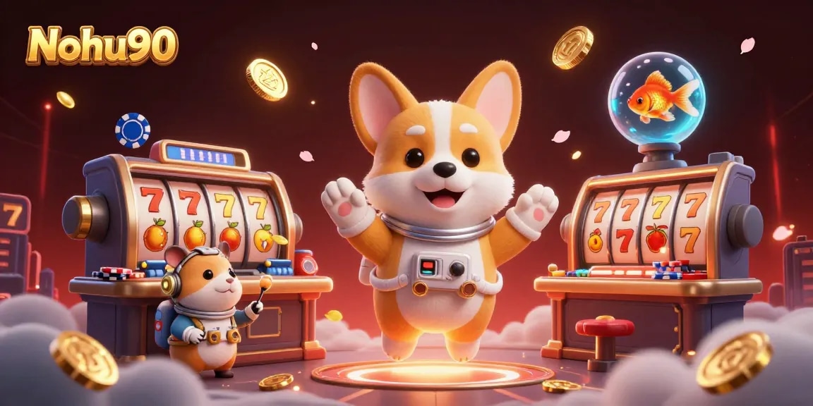 Nohu90 offers thrilling slot games featuring vibrant elements in a unique casino scene.