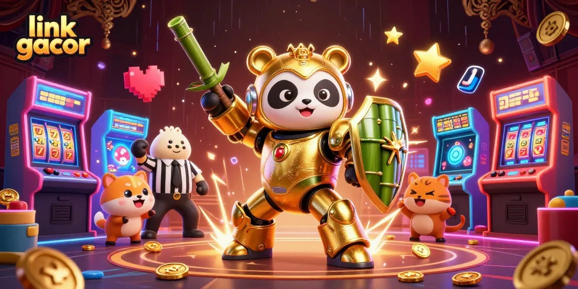 Experience vibrant gameplay with link gacor in this dynamic casino-themed scene filled with excitement.