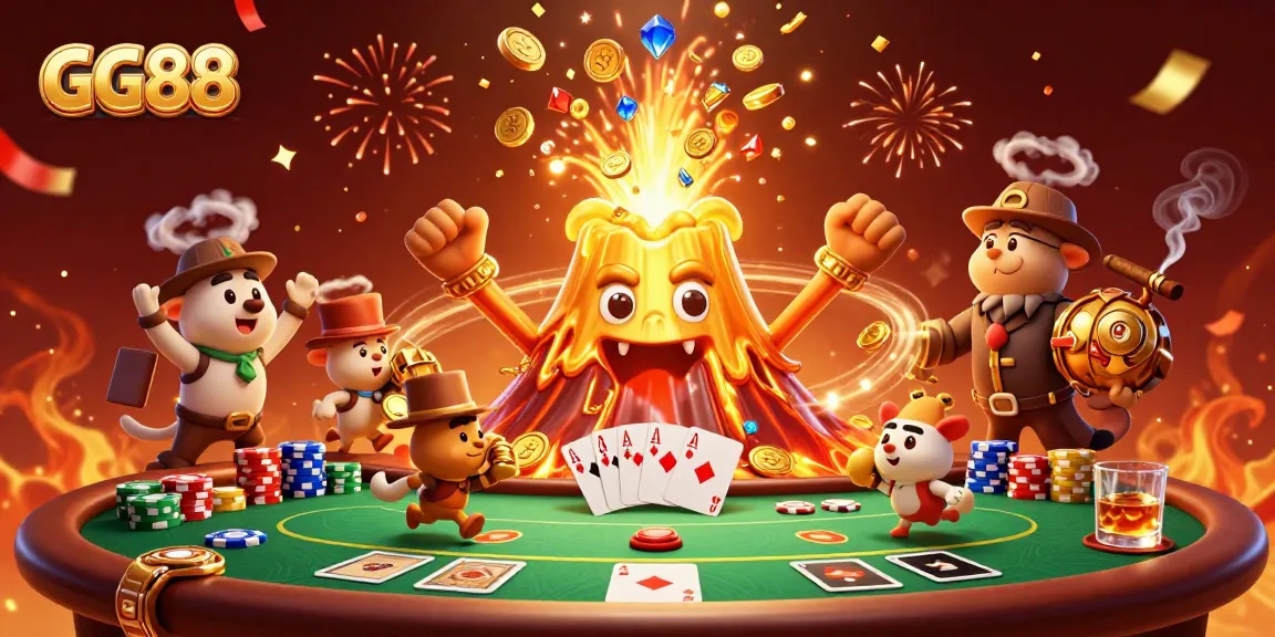 Experience exhilarating wins at GG88 with animated treasures, dynamic poker setups, and festive celebrations!