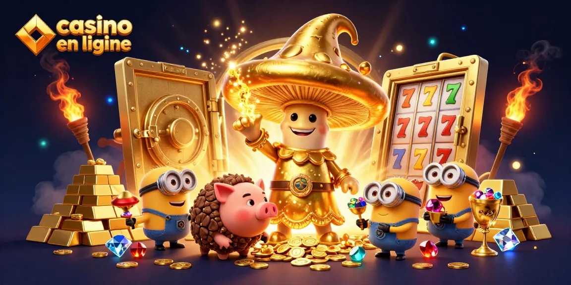 Plongez dans l'univers des jeux de casino en ligne avec une illustration captivante et magique.