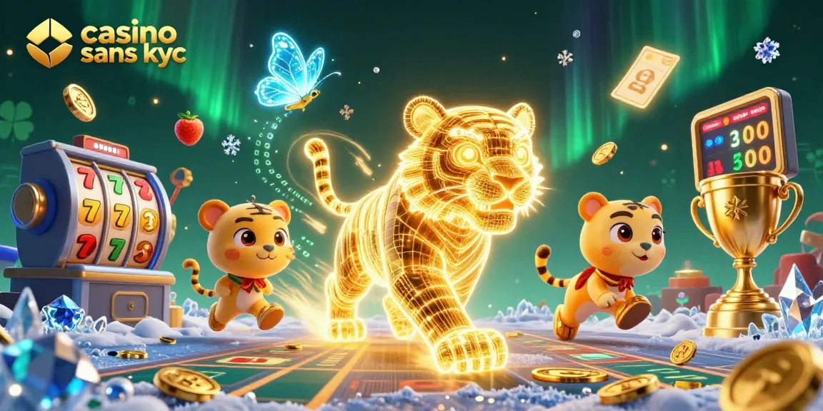 Vivez l'excitation des jeux sur le casino sans KYC avec notre illustration animée captivante.