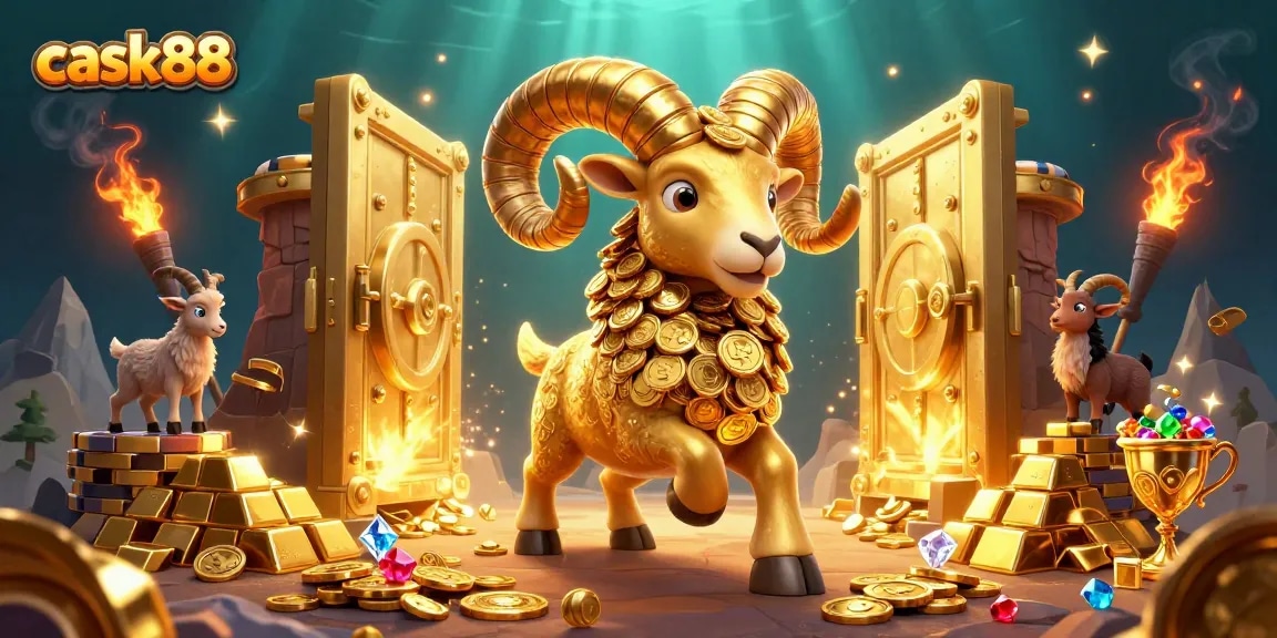 Play and win with cask88's thrilling treasure-filled adventure, featuring dynamic 3D characters and casino elements.