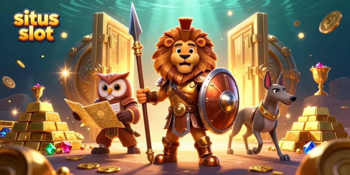 Experience the thrill of situs slot with dynamic characters and dazzling treasures in a captivating casino setting.