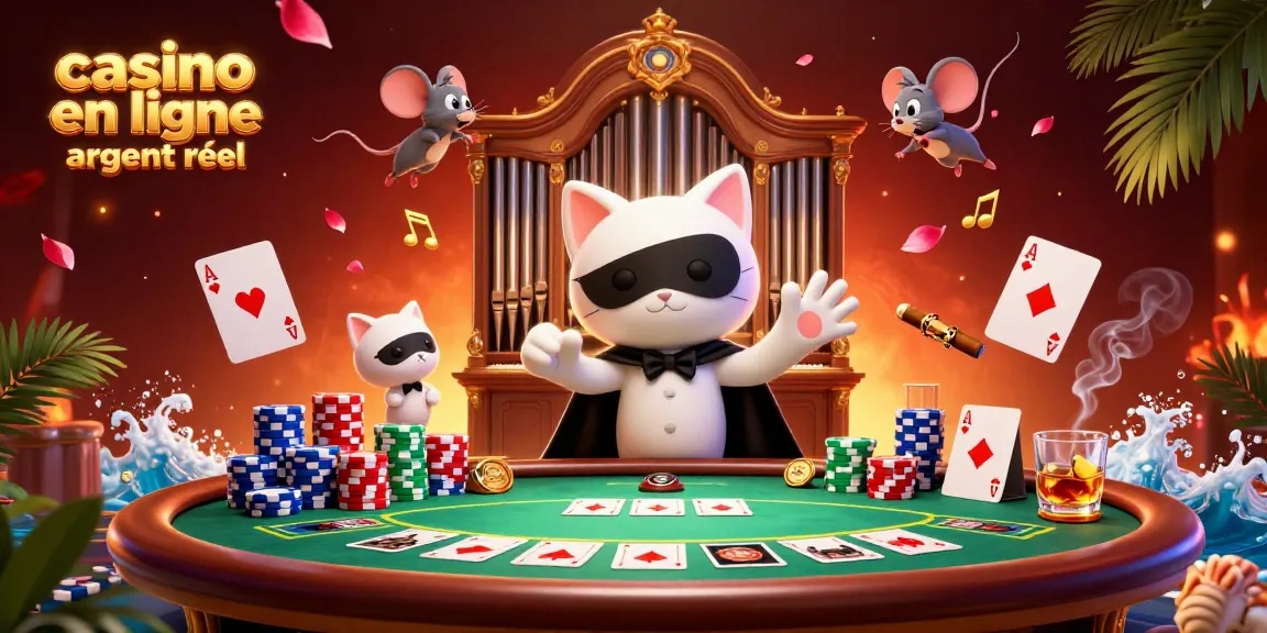 Jouez à des jeux au casino en ligne argent réel avec un chat masqué au piano à orgue