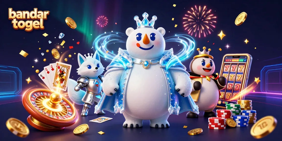 Experience the thrill of bandar togel with dynamic 3D elements and enchanting characters in this vibrant illustration.