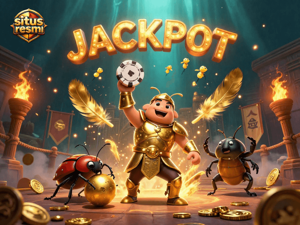 Situs resmi offers thrilling sports betting experiences in a vibrant online casino atmosphere featuring a beetle theme.