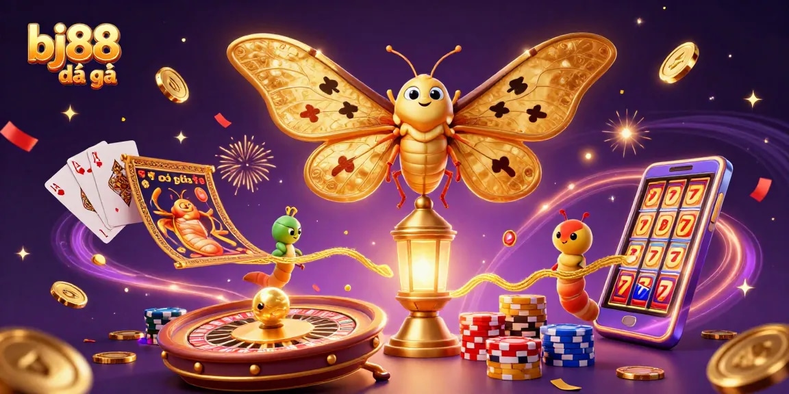 Experience thrilling bj88 đá gà action with vibrant casino scenes and golden winnings in this immersive 3D illustration.