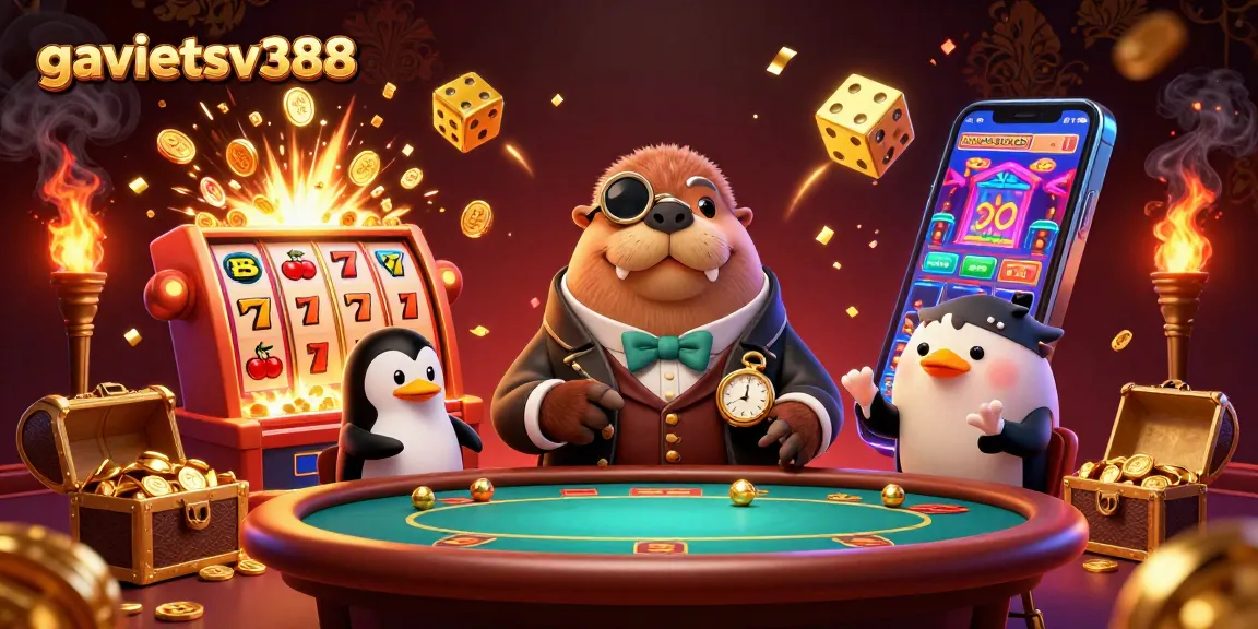 Experience thrilling gaming action at gavietsv388 with jolly walrus, penguin dealer, and bluffing pufferfish.