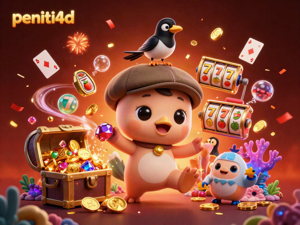 Peniti4d menawarkan permainan slot menarik dengan 3D kartun bayi Nessie dan elemen kasino lainnya.