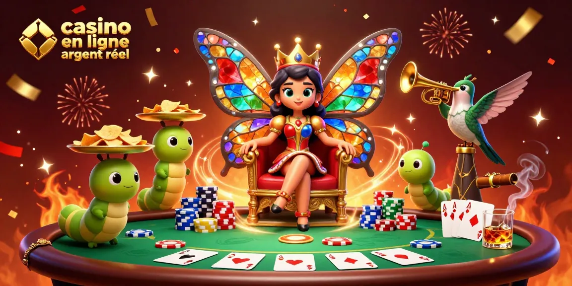 Entrez dans un monde de jeux avec casino en ligne argent réel et une reine des papillons.