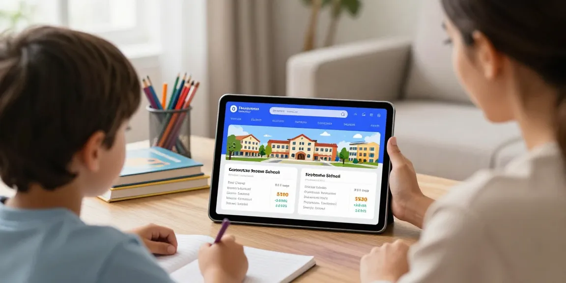 Parents using منصة مدارس to explore school options in Saudi Arabia.