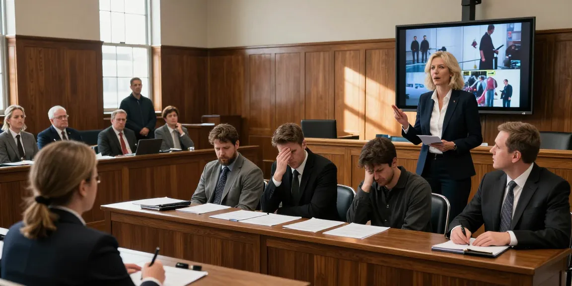 Crown attorney Karen McCleave Toronto presenting evidence in a tense courtroom setting during a high-profile murder trial.