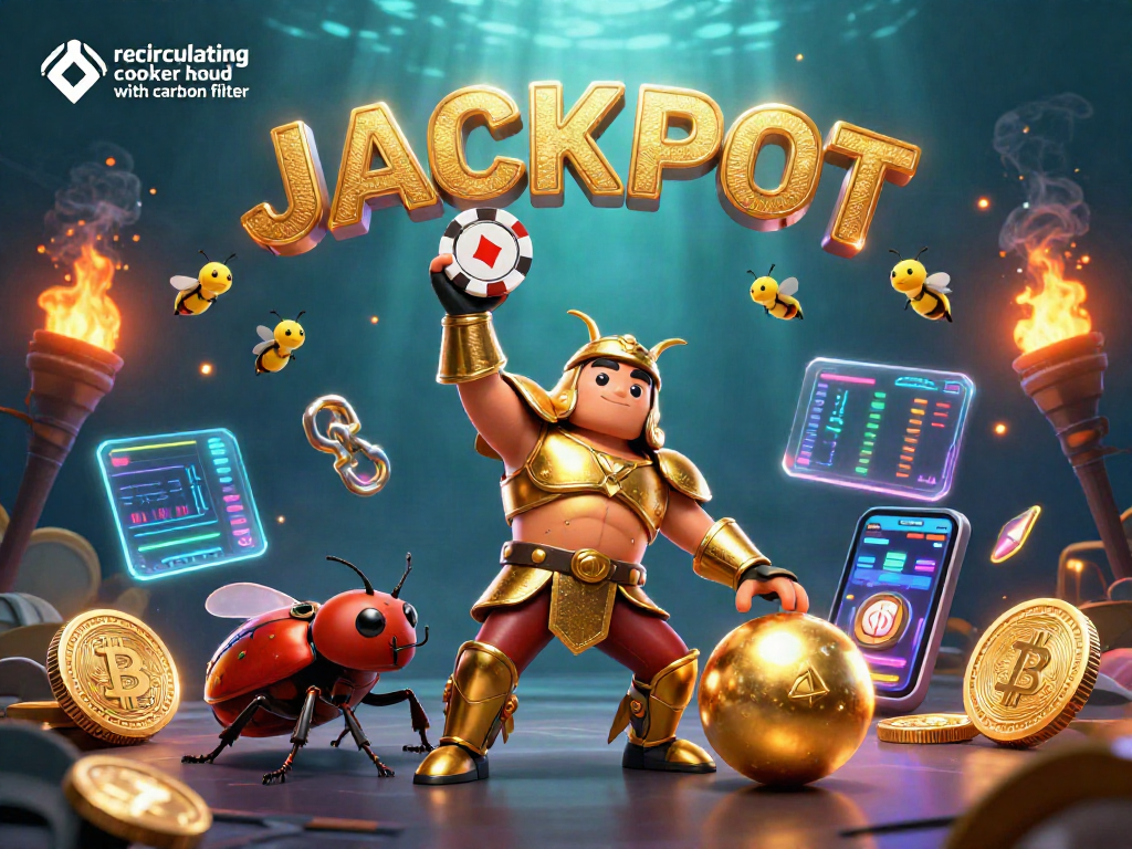 Spin to win with the recirculating cooker hood with carbon filter, a scene bursting with vibrant gambling elements.