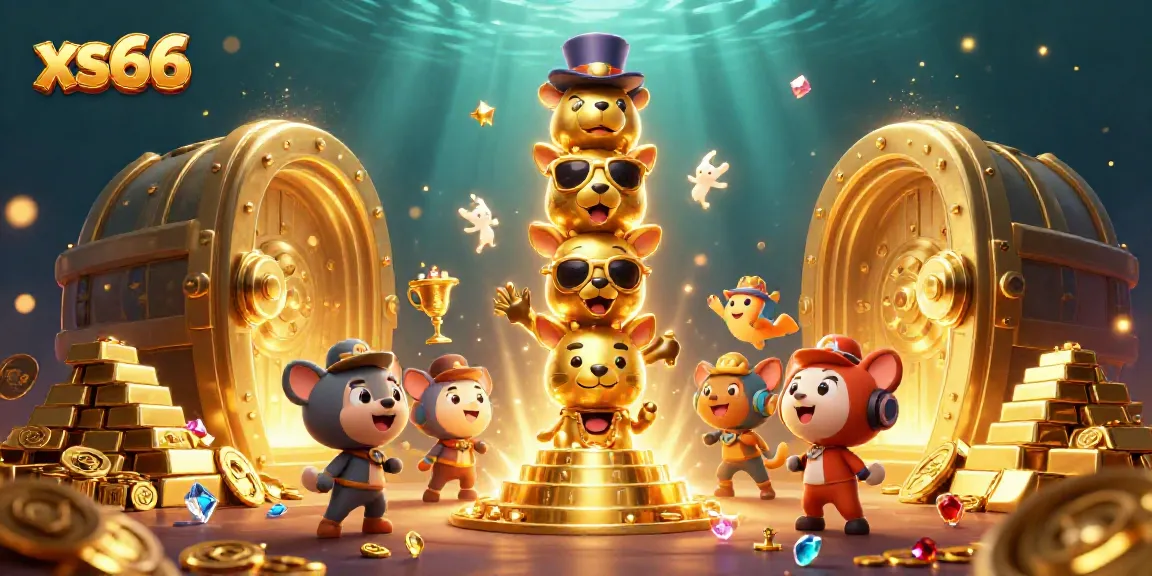 Engage with the exciting world of xs66 online gaming featuring vibrant golden treasures and a dynamic totem.