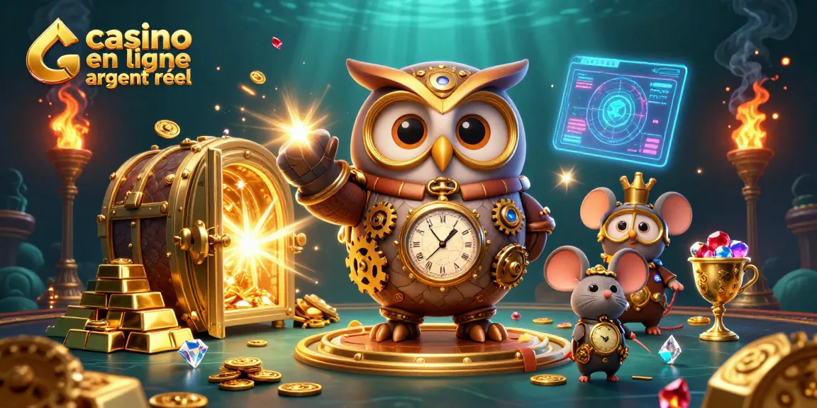 Profitez du casino en ligne argent réel avec une illustration captivante d'une scène de jeu énergique et colorée.
