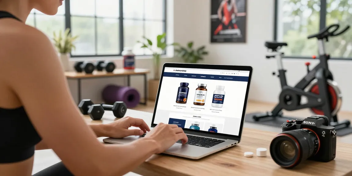 Engaging lifestyle scene in the Astera Shop showcasing steroid products in a home gym setting.