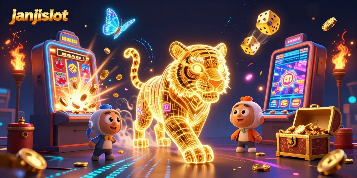 Experience exciting wins and vibrant action with janjislot in a dazzling 3D casino scene.