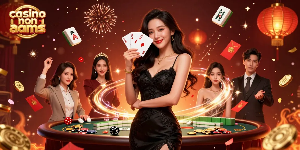 Vivi un'esperienza di gioco di lusso nei casino non AAMS con un dealer elegante e elementi festivi del casinò.