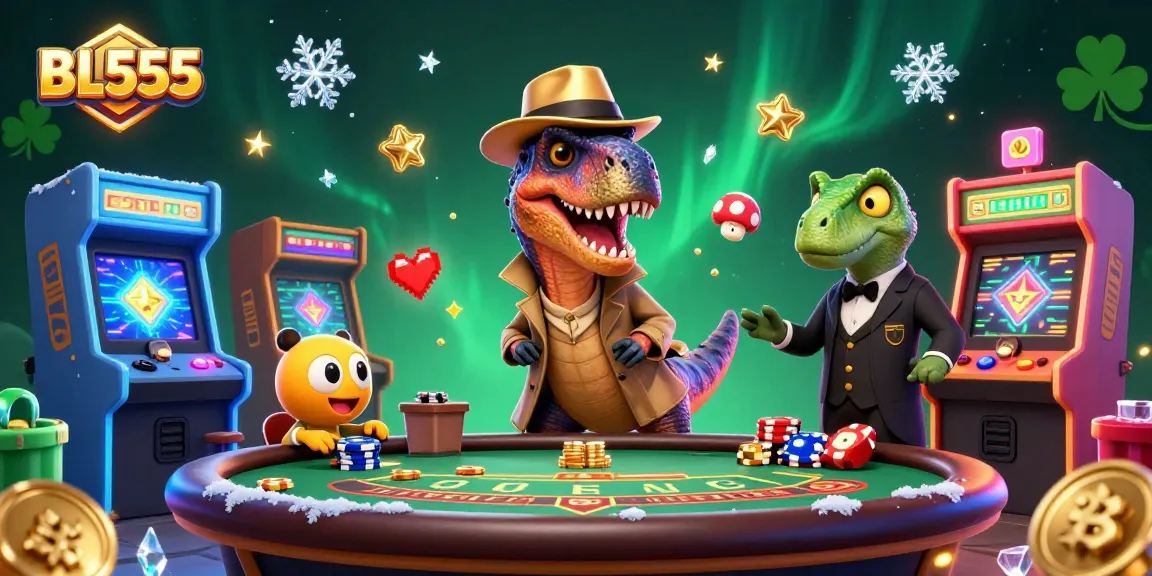Experience vibrant gaming action with BL555 at a dynamic blackjack table featuring fun cartoon characters.